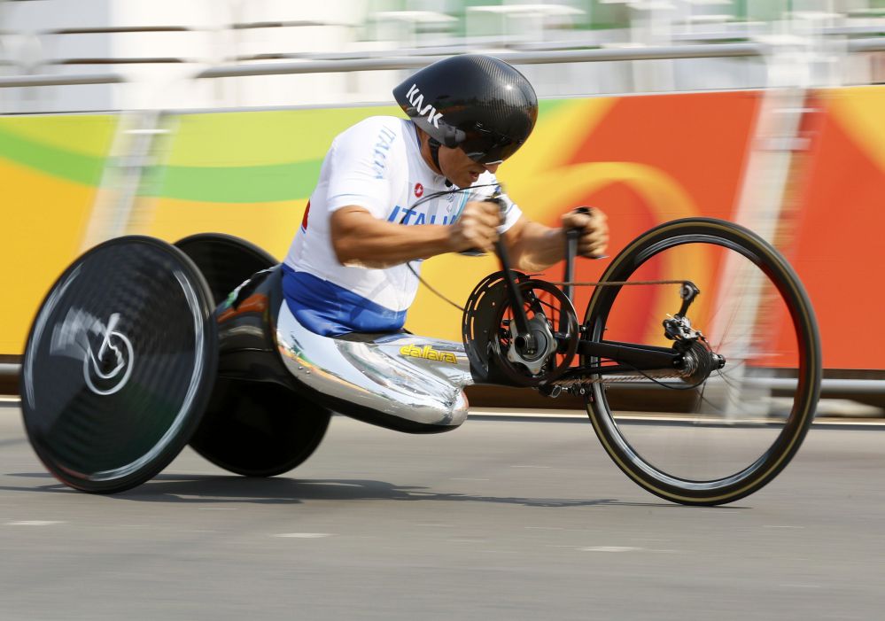 2016 Rio Paralympics - Cycling Road - Final - Men's Time Trial H5 - Pontal - Rio de Janeiro, Brazil - 14/09/2016. Alessandro Zanardi of Italy competes. REUTERS/Jason Cairnduff  FOR EDITORIAL USE ONLY. NOT FOR SALE FOR MARKETING OR ADVERTISING CAMPAIGNS.   PARALYMPICS-RIO/CYCLING